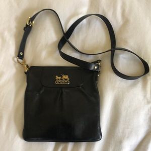 Coach crossbody black leather bag